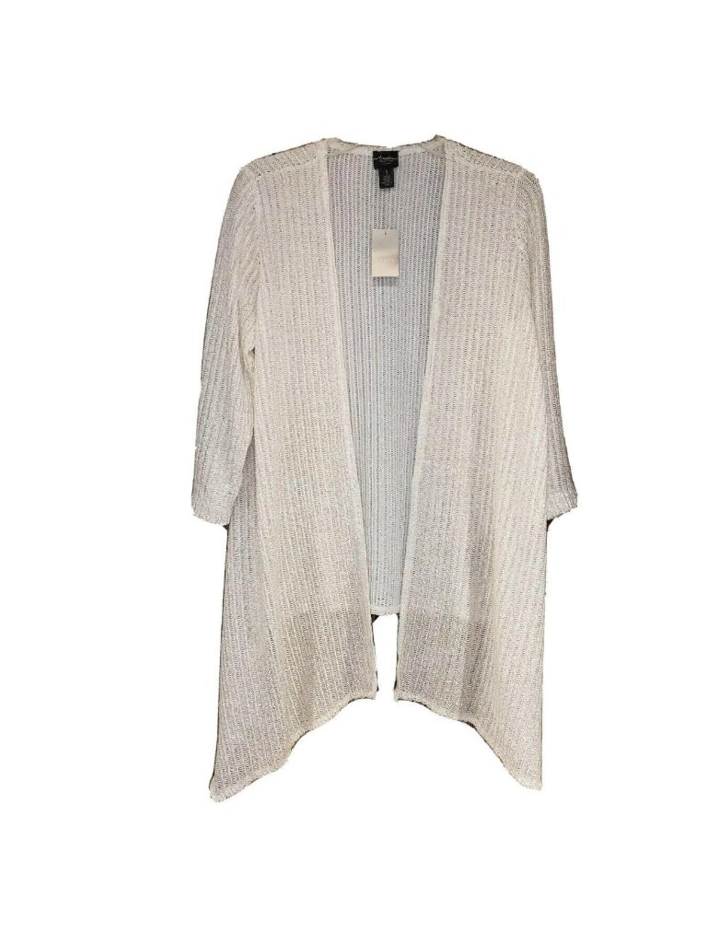 NWT $109 Chicos Travelers Shimmering Tilly Jacket Medium 1 Gold Duster Cardigan